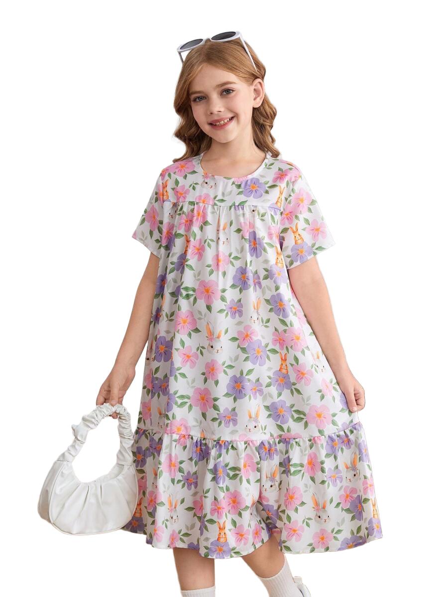SUKIENKA OVERSIZE W KWIATY