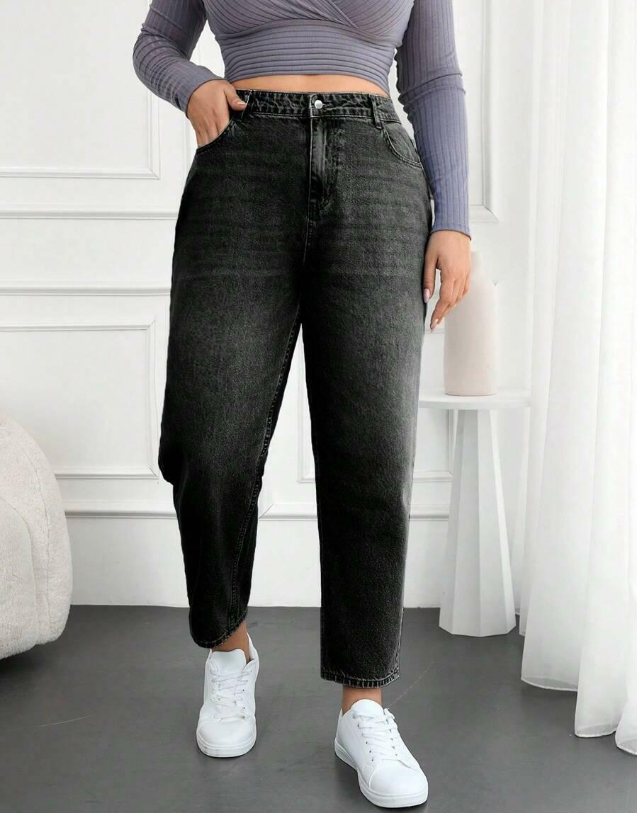 CZARNE SPODNIE JEANS