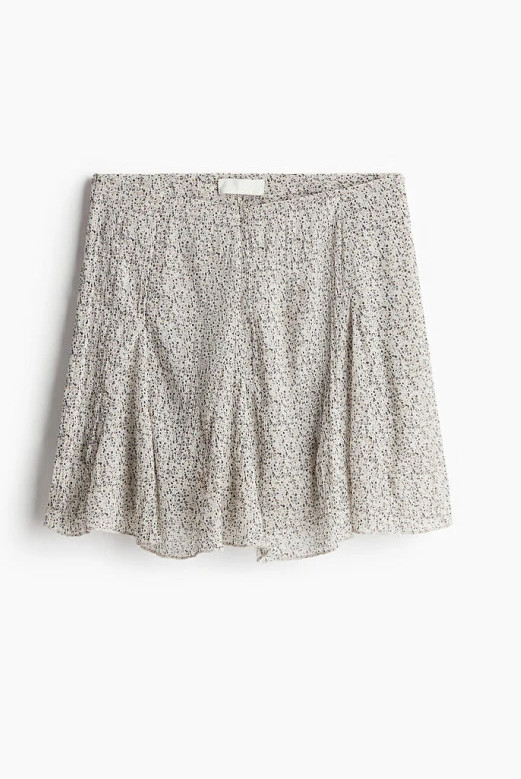 szara mini spódnica kwiaty