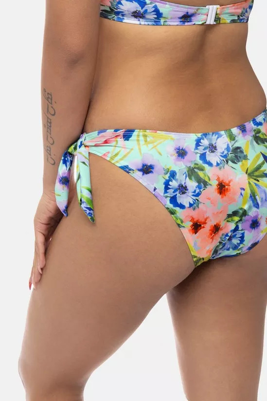 dół od bikini kwiaty print wiązanie