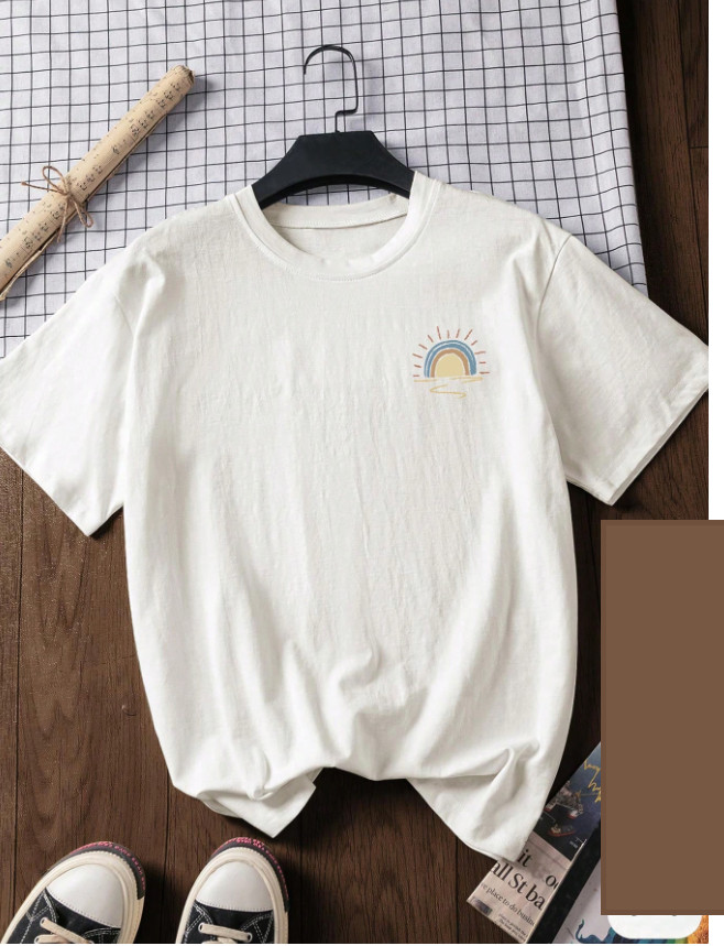 BIAŁY T-SHIRT OKRĄGŁY DEKOLT