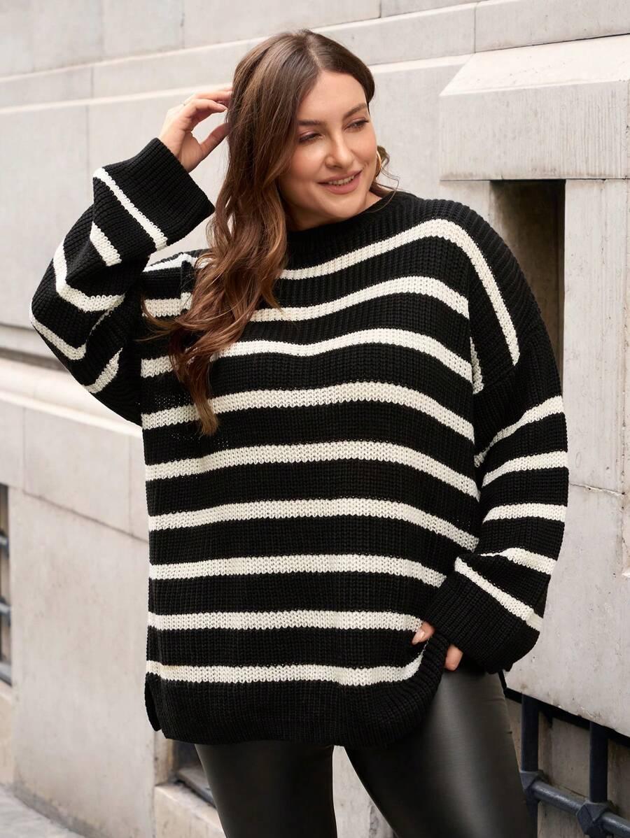 sweter w paski
