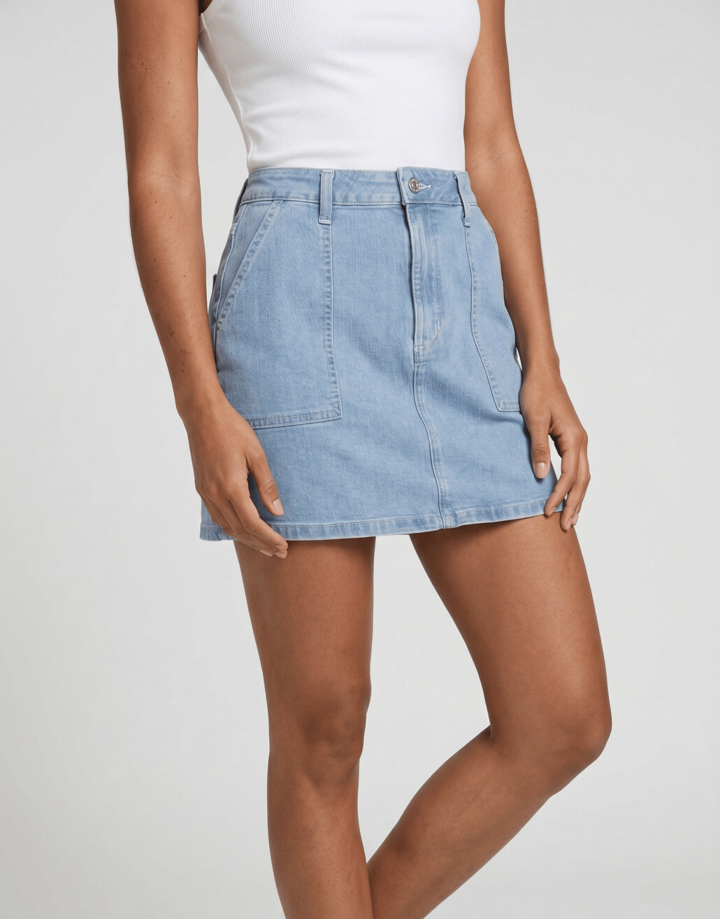 niebieska min spódnica jeans
