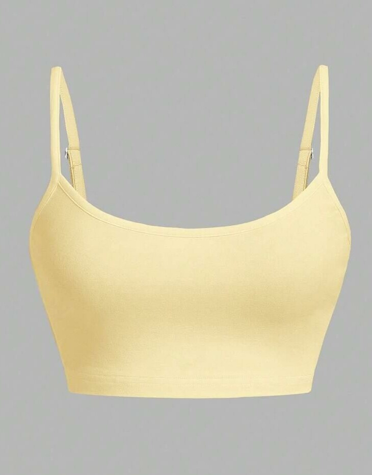 żółty crop top na ramiączkach