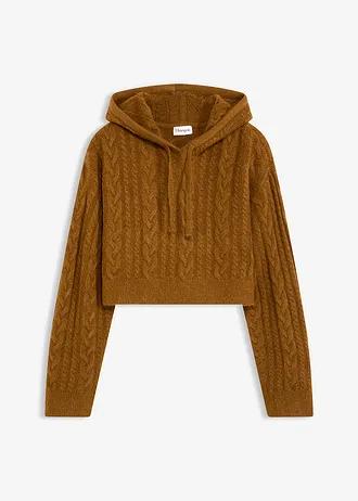 KRÓTKI SWETER Z KAPTREM