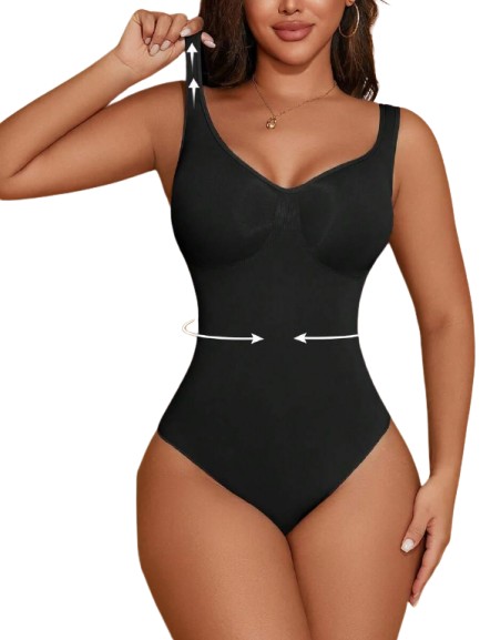 CZARNE MODELUJĄCE BODY NA RAMIĄCZKACH 