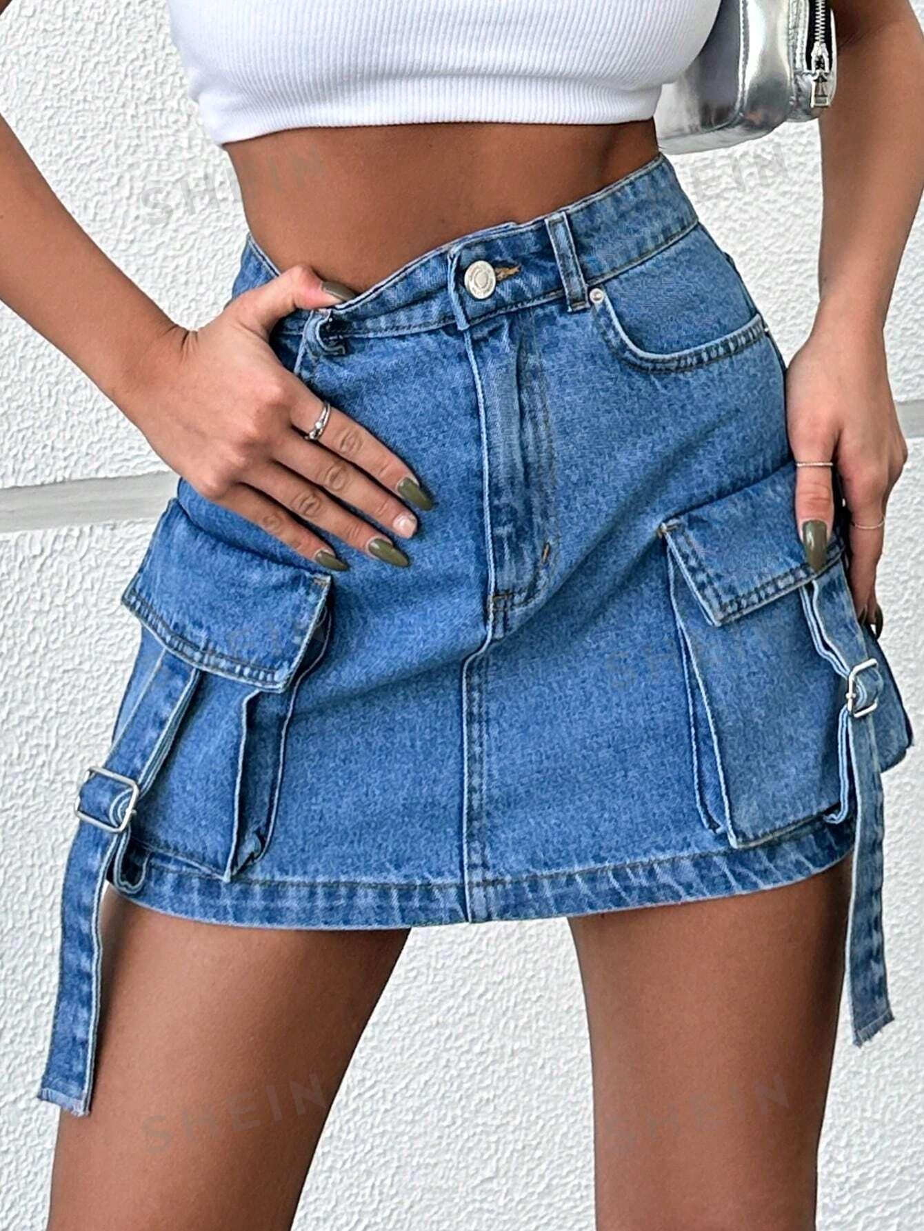 NIEBIESKA SPÓDNICA JEANS