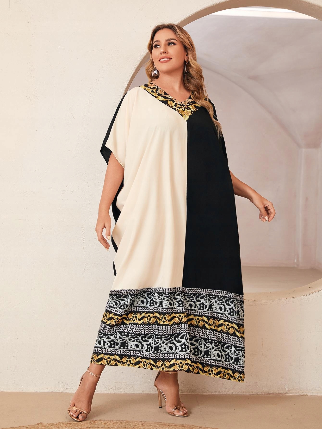 MAXI SUKIENKA V NECK 