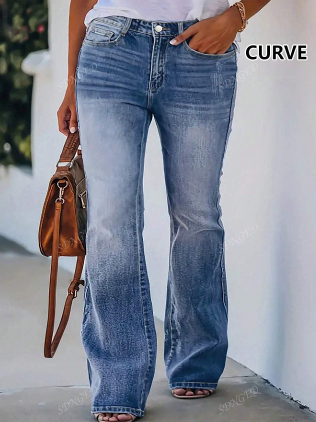 NIEBIESKIE PROSTE JEANSY