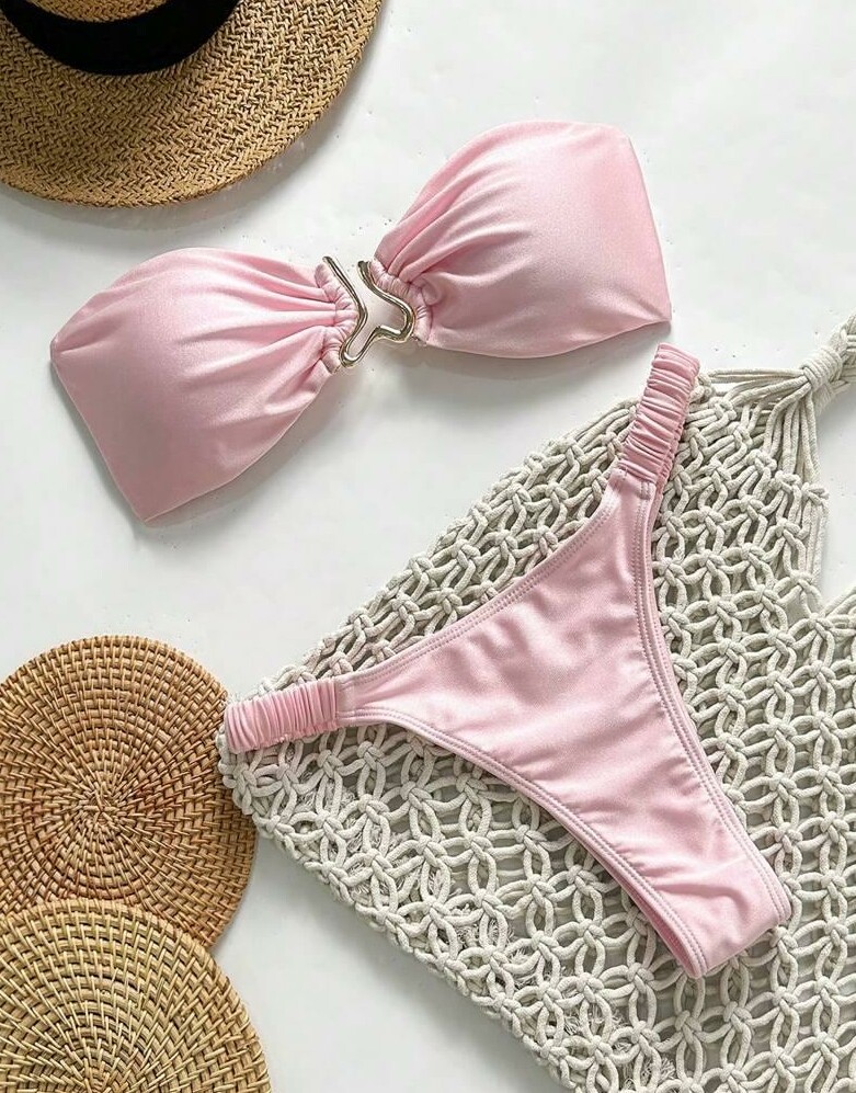 RÓŻOWY KOMPLET BIKINI