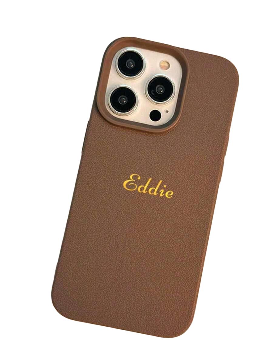 brązowe etui na telefon litera 'a' iphone 16
