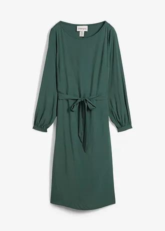 SUKIENKA MIDI Z WIĄZANYM PASKIEM