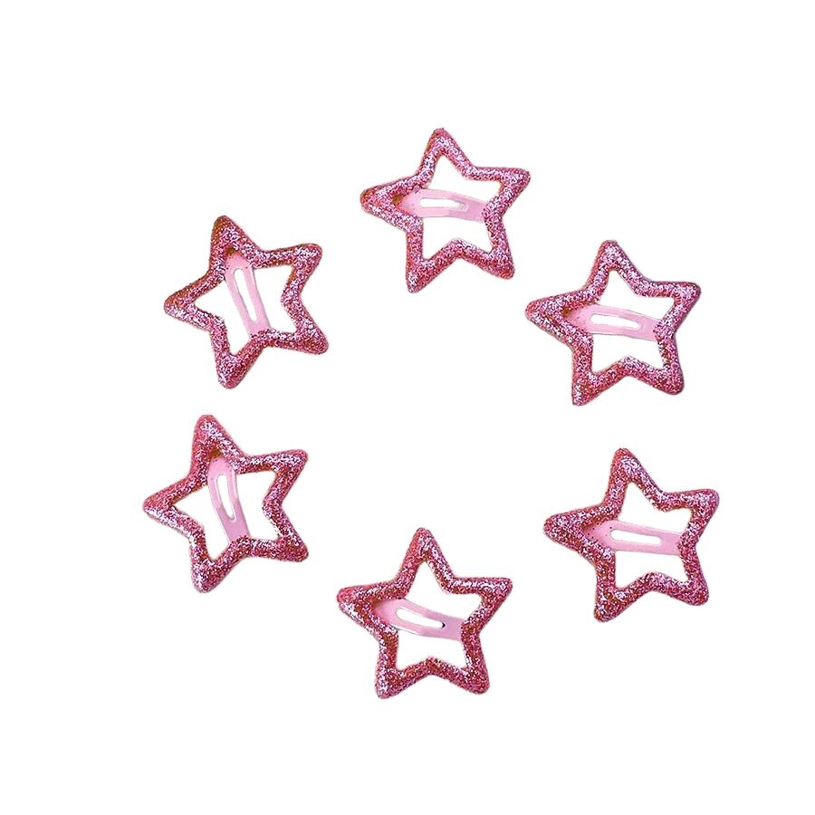 różowe spinki do włosów gwiazdy 6-pack