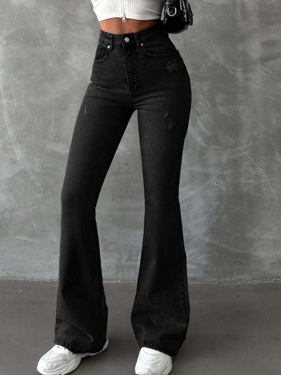 CZARNE SPODNIE JEANS