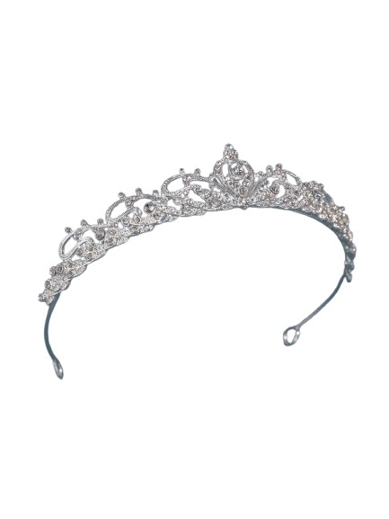 srebrna opaska do włosów tiara 