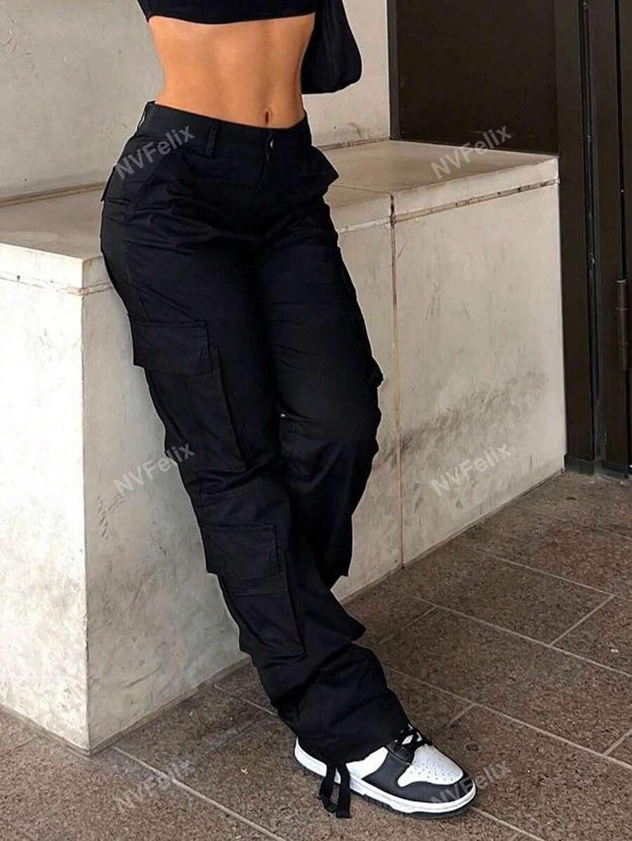 CZARNE SPODNIE CASUAL KIESZENIE