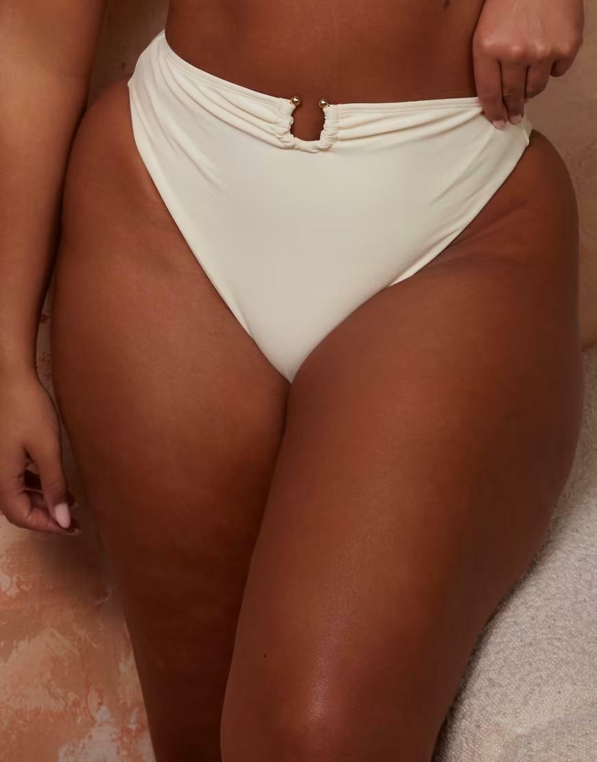 KREMOWY DÓŁ OD BIKINI WYSOKI STAN