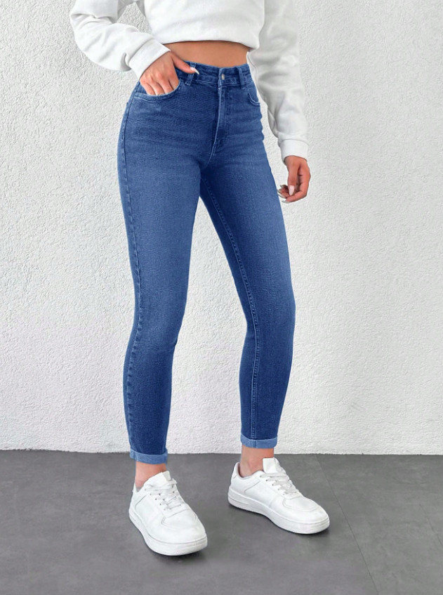 NIEBIESKIE SPODNIE JEANS RURKI