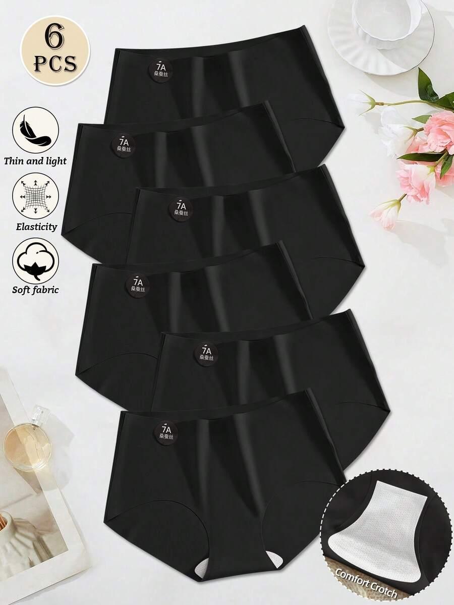 CZARNE BEZSZWOWE MAJTKI  6-pack
