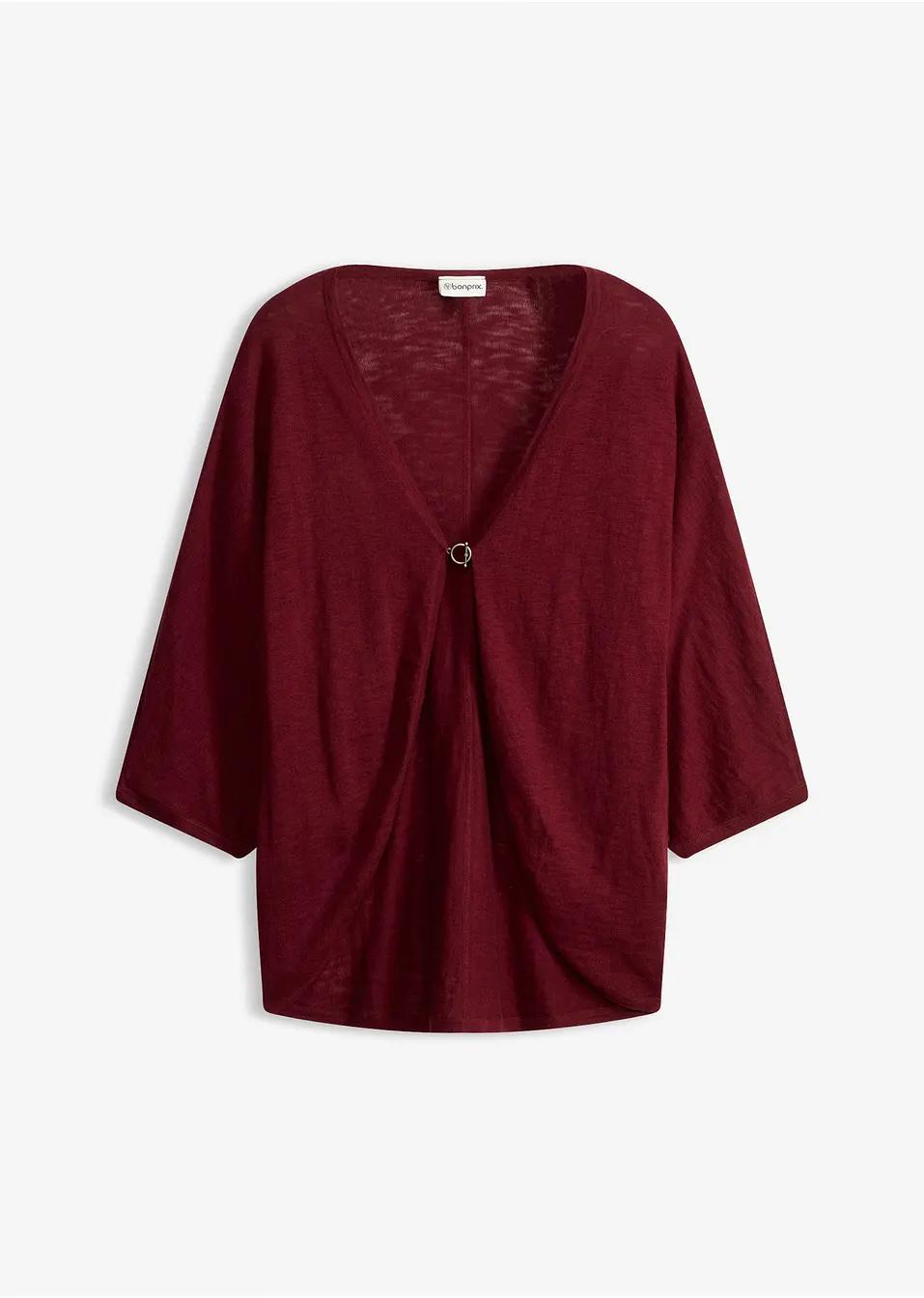 SWETER DAMSKI PLUS SIZE BAWEŁNIANA NARZUTKA Z DEKOLTEM V
