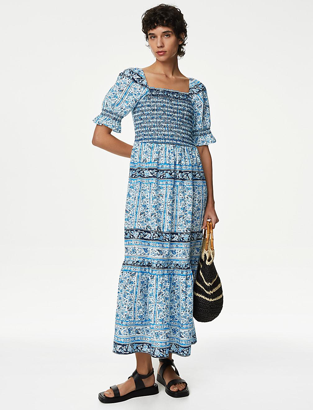 SUKIENKA KRÓTKI RĘKAW PRINT T42-7802-E4