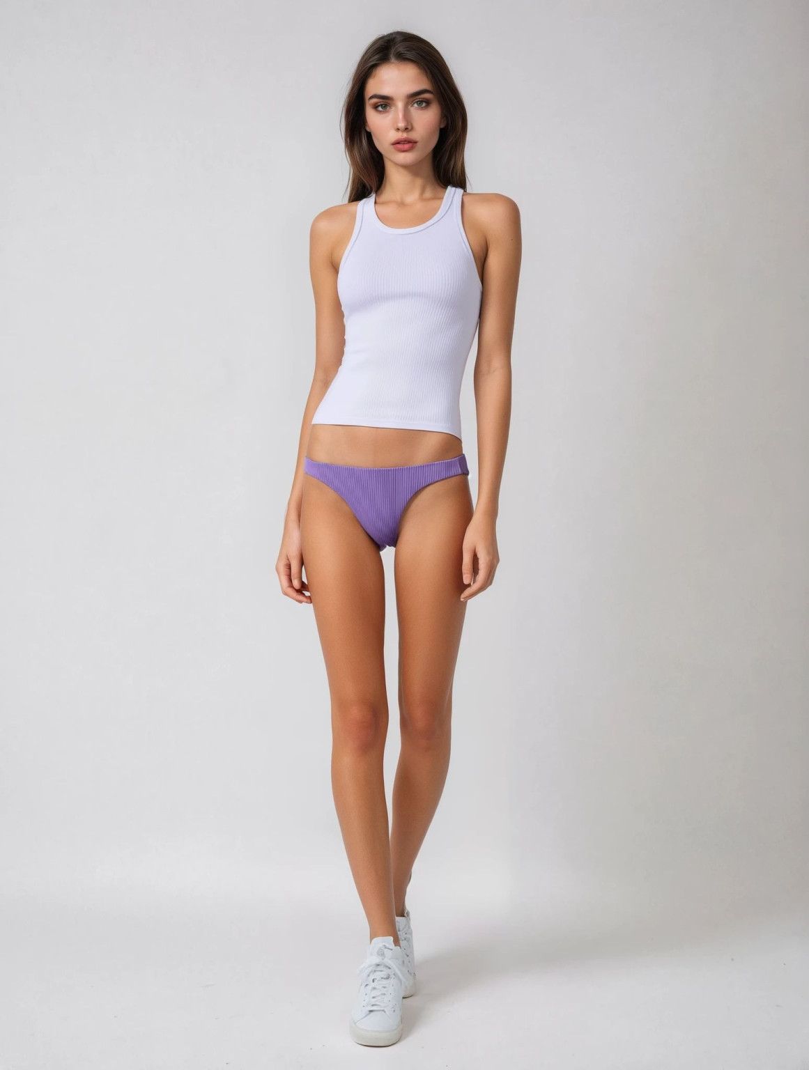 FIOLETOWY DÓŁ OD BIKINI W PRĄŻKI