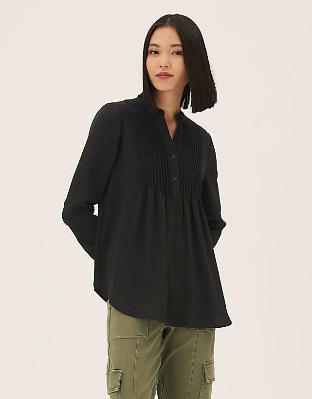 czarna koszula casual T43-4980-Y0