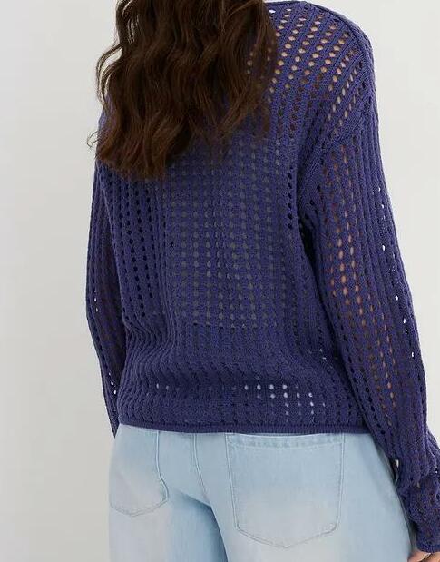 KLASYCZNY SWETER PLUS SIZE OKRĄGŁY DEKOLT DŁUGI RĘKAW 
