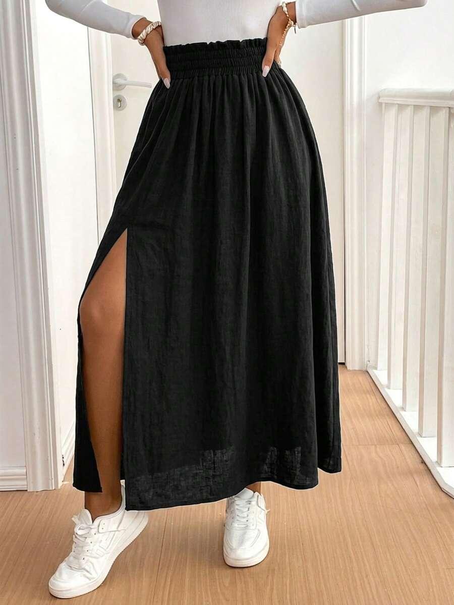 CZARNA MAXI SPÓDNICA