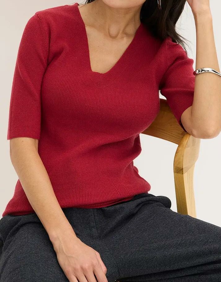 SWETER Z KRÓTKIM RĘKAWEM