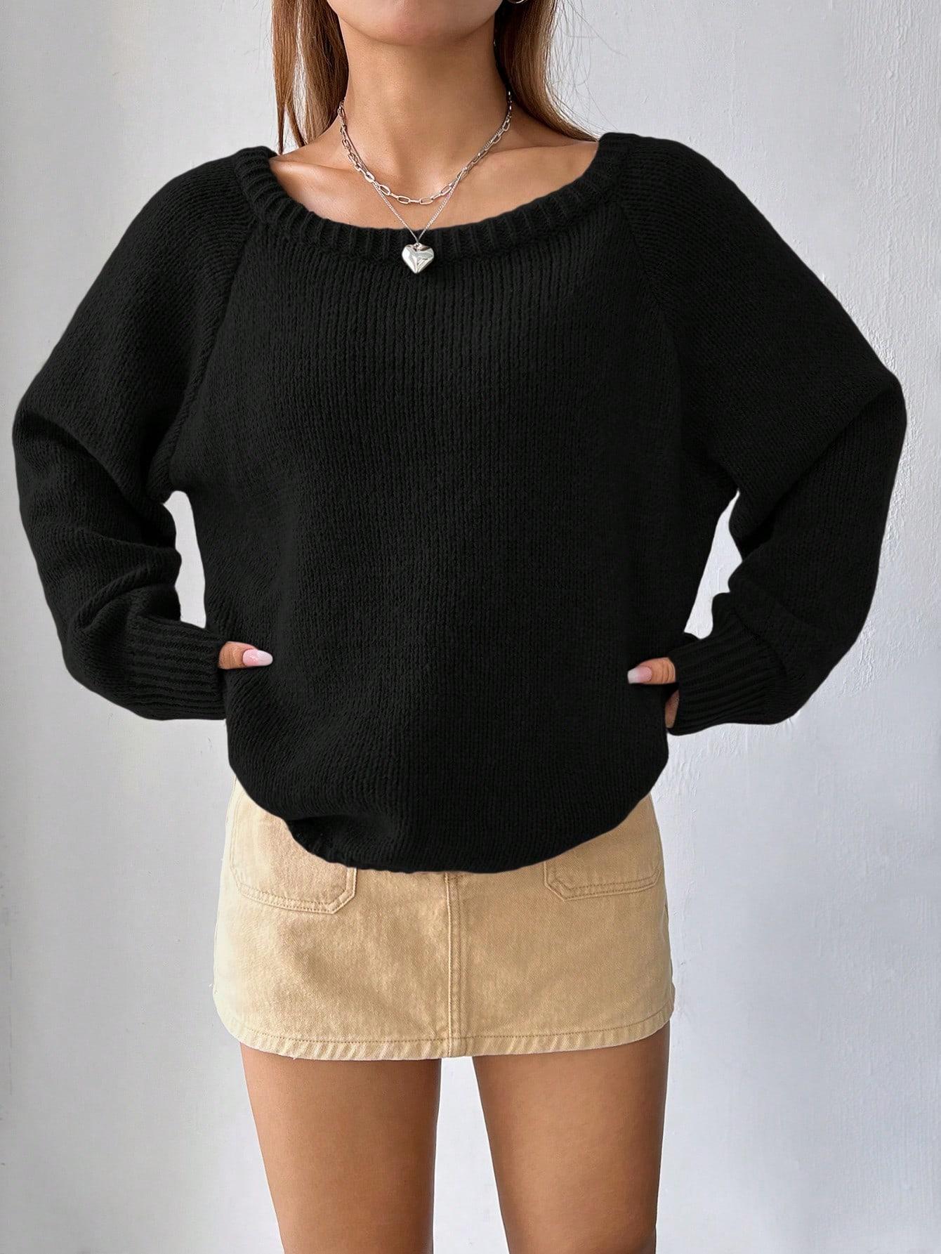 czarny luźny sweter
