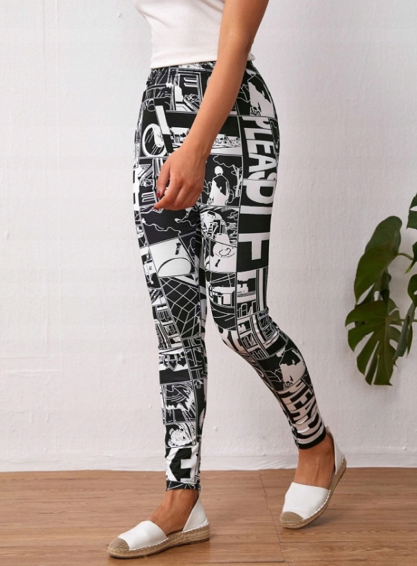 LEGGINSY WYSOKI STAN print