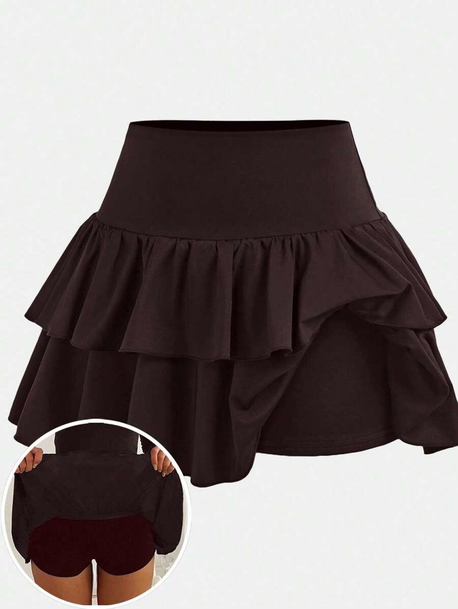 BRĄZOWA MINI SPÓDNICA
