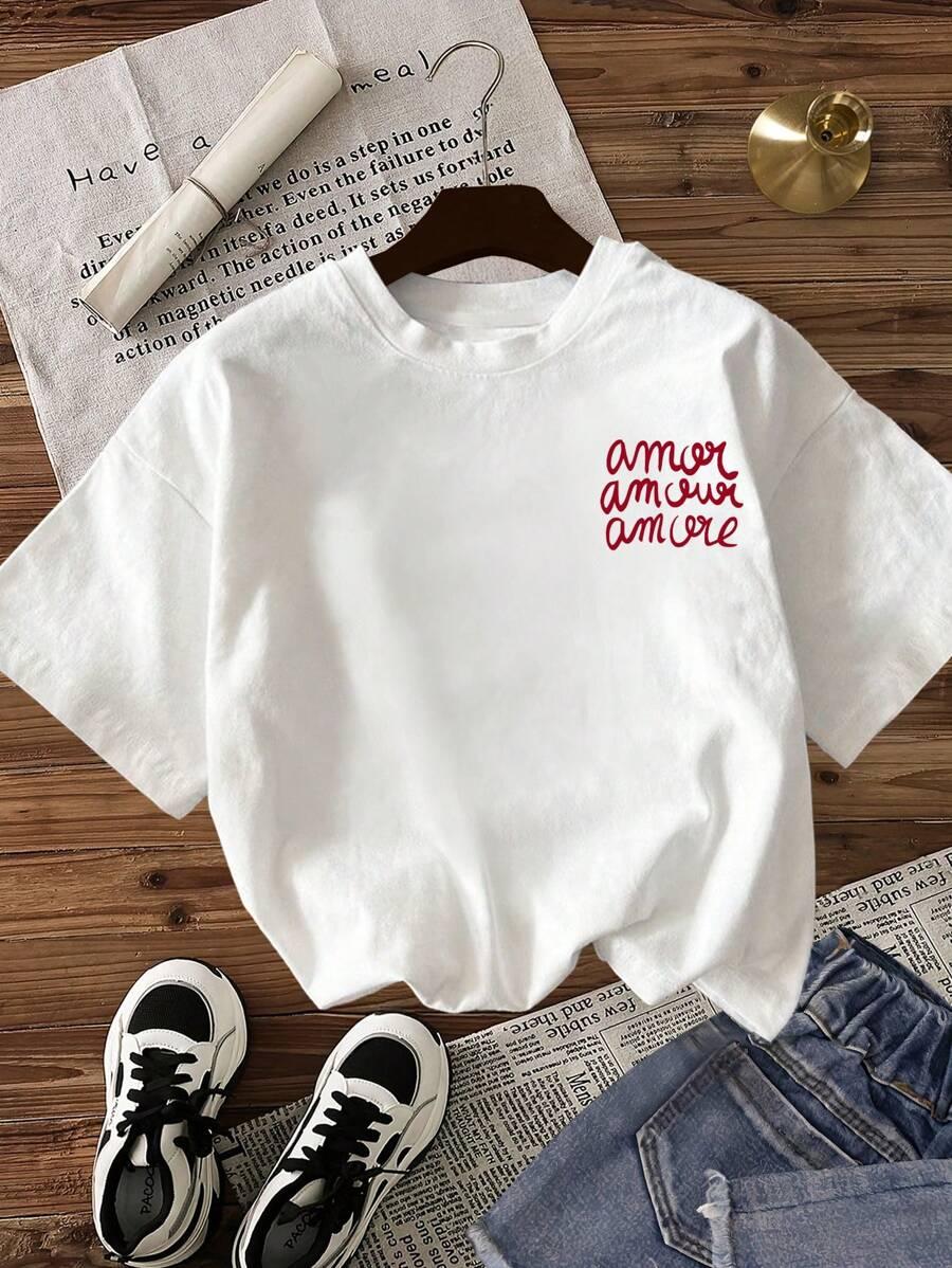 BIAŁY T-SHIRT NADRUK
