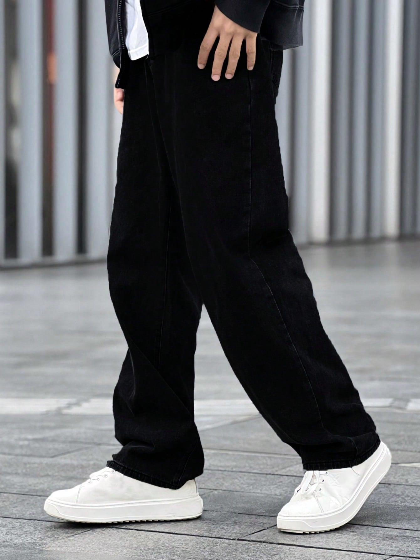 CZARNE SPODNIE JEANS 