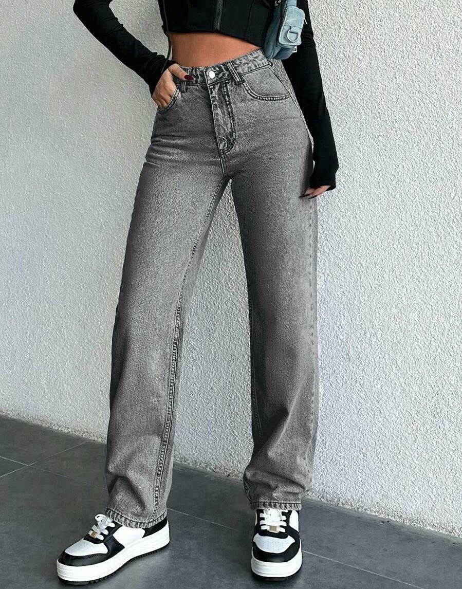SZARE SPODNIE JEANS 