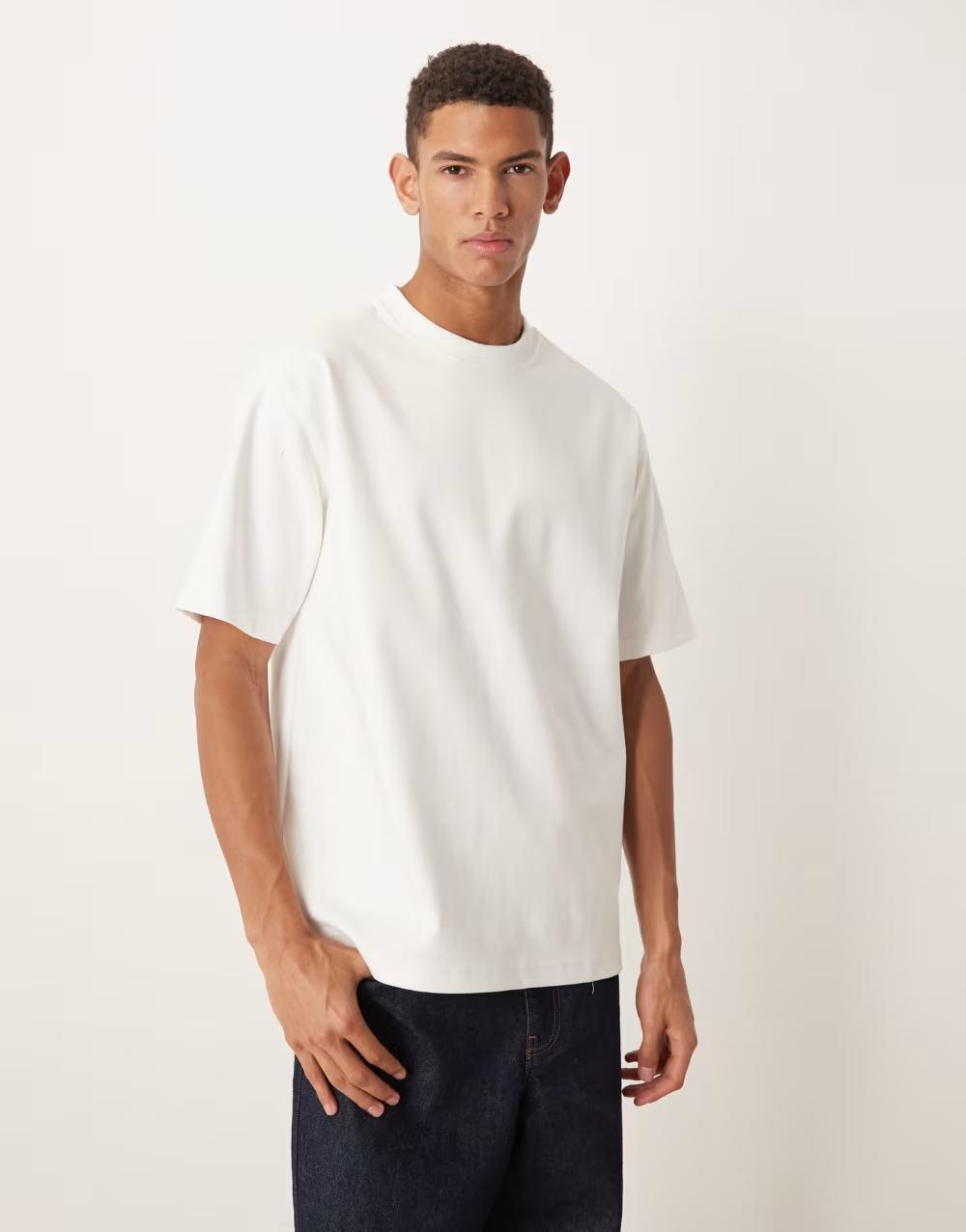 BIAŁY T-SHIRT OKRĄGŁY DEKOLT