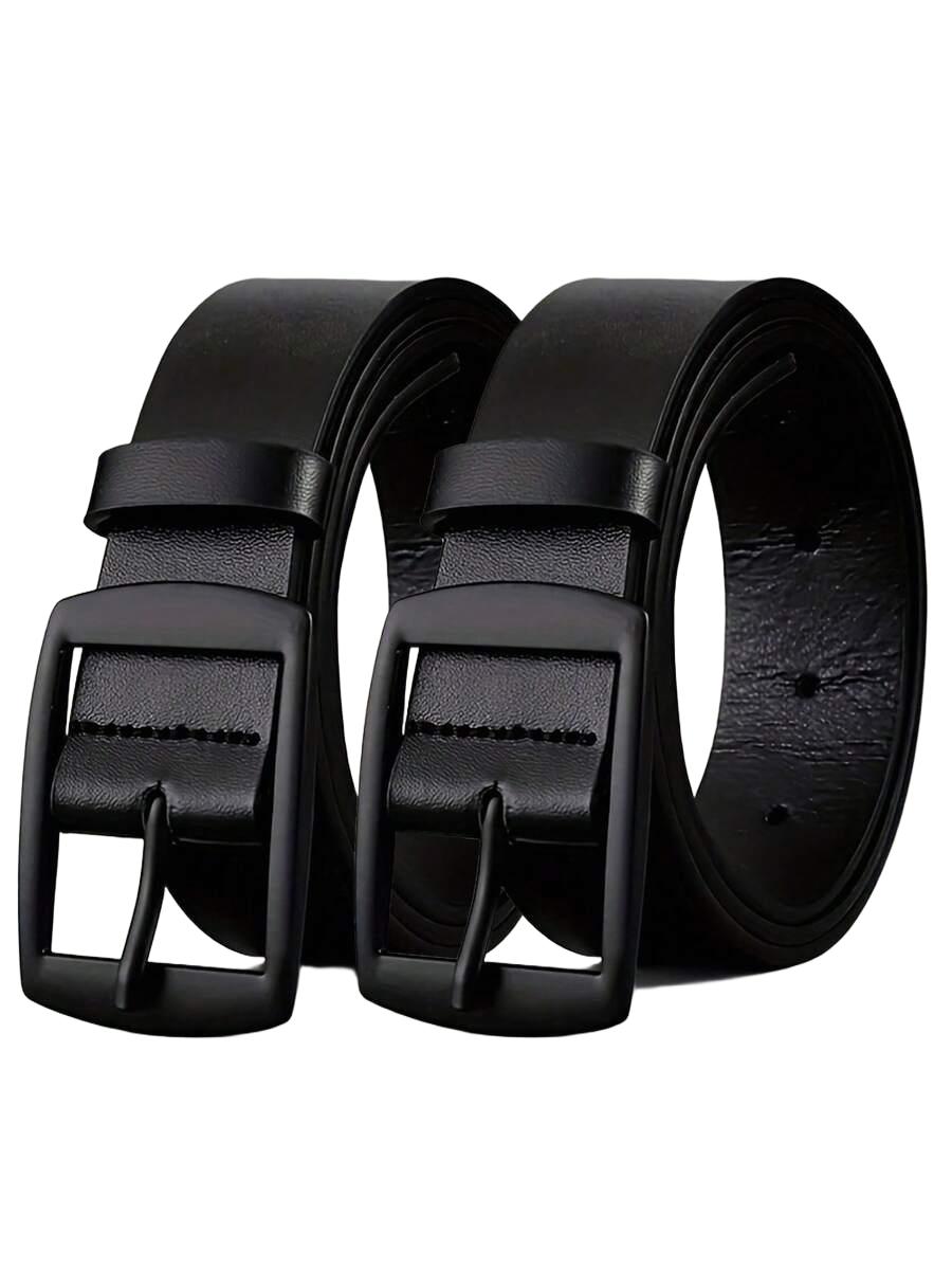 czarny PASEK IMITACJA SKÓRY 2-PACK