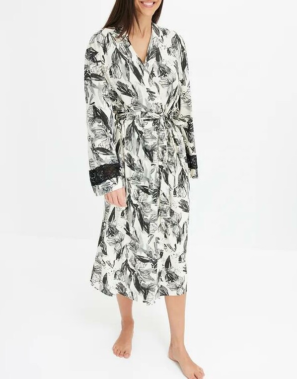 SZLAFROK KIMONO Z WISKOZĄ