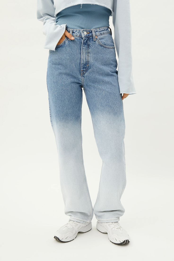 PROSTE SPODNIE JEANS OMBRE