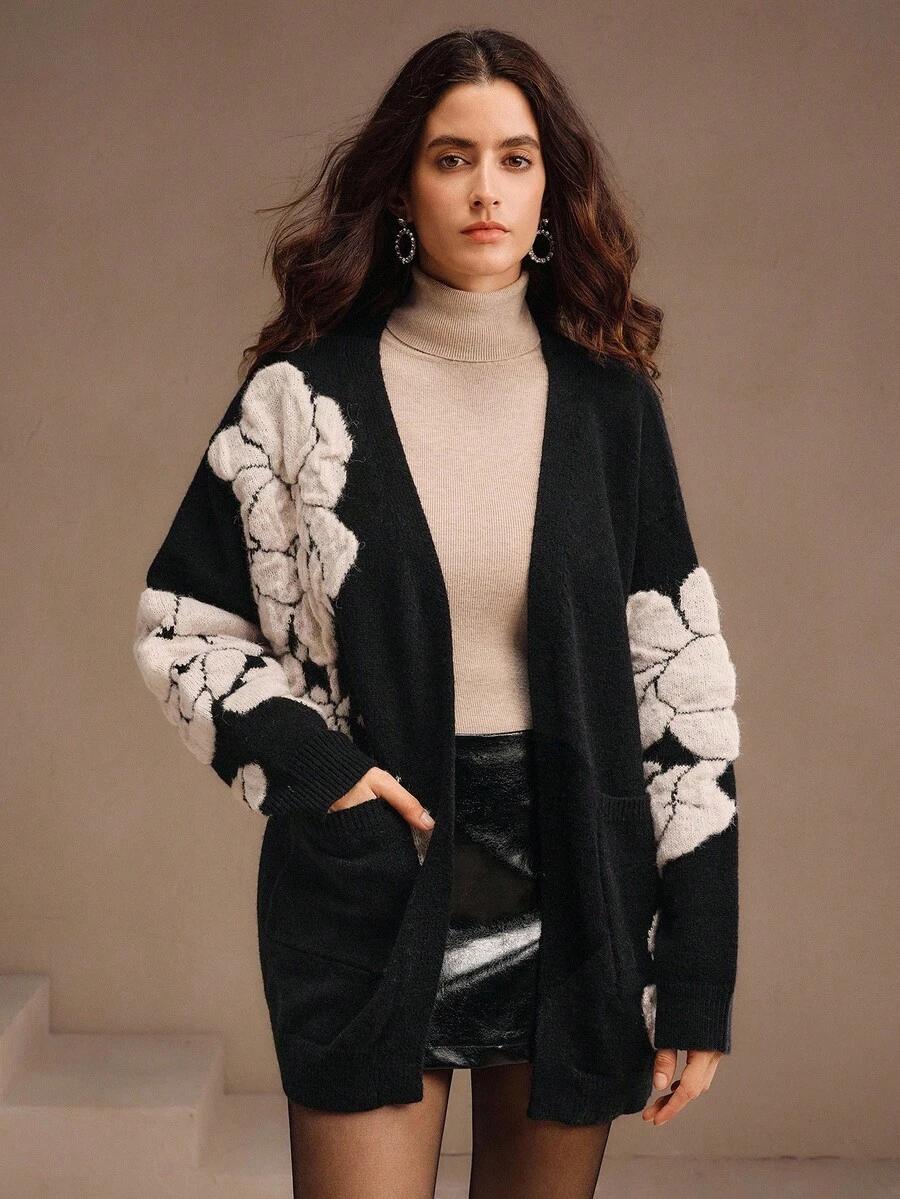 czarny sweter kieszenie