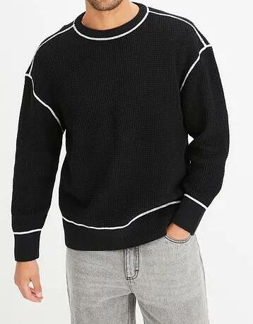 SWETER MĘSKI BAWEŁNIANY OKRĄGŁY DEKOLT