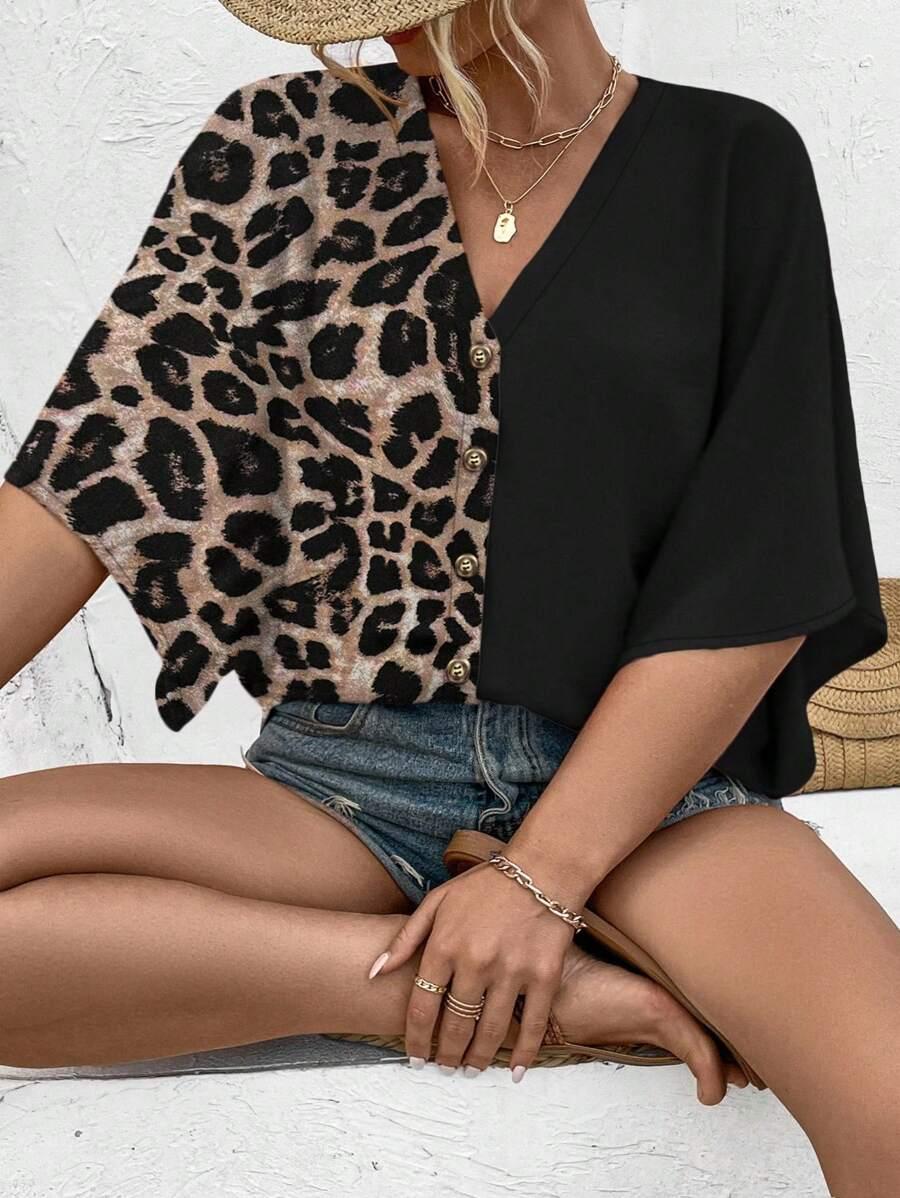 KOSZULA KRÓTKI RĘKAW ANIMAL PRINT
