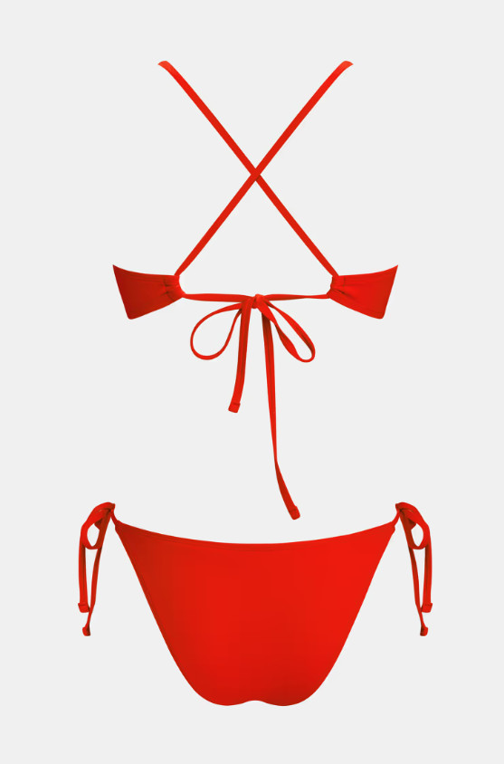 CZERWONY DÓŁ OD BIKINI WIĄZANIE