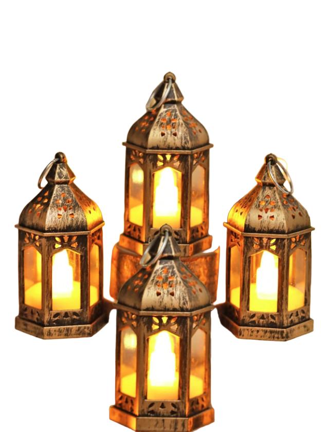 ZŁOTY LAMPION DEKORACJA 4-PACK
