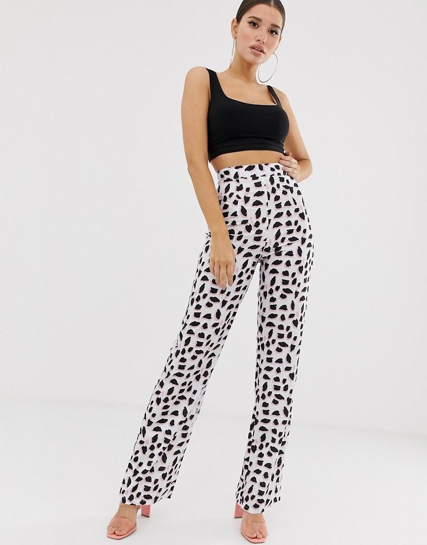 PROSTE SPODNIE ANIMAL PRINT