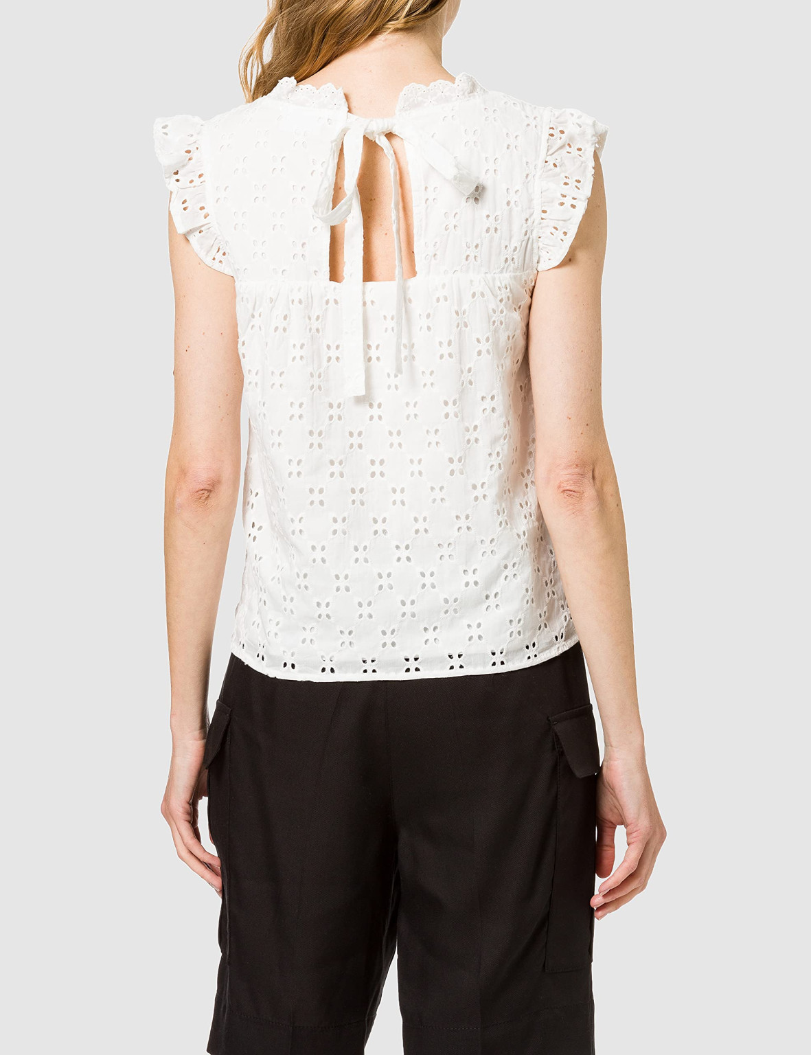 BIAŁA BLUZKA V NECK HAFT