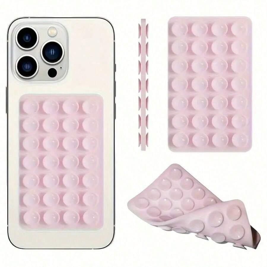 różowy silikonowy uchwyt na telefon