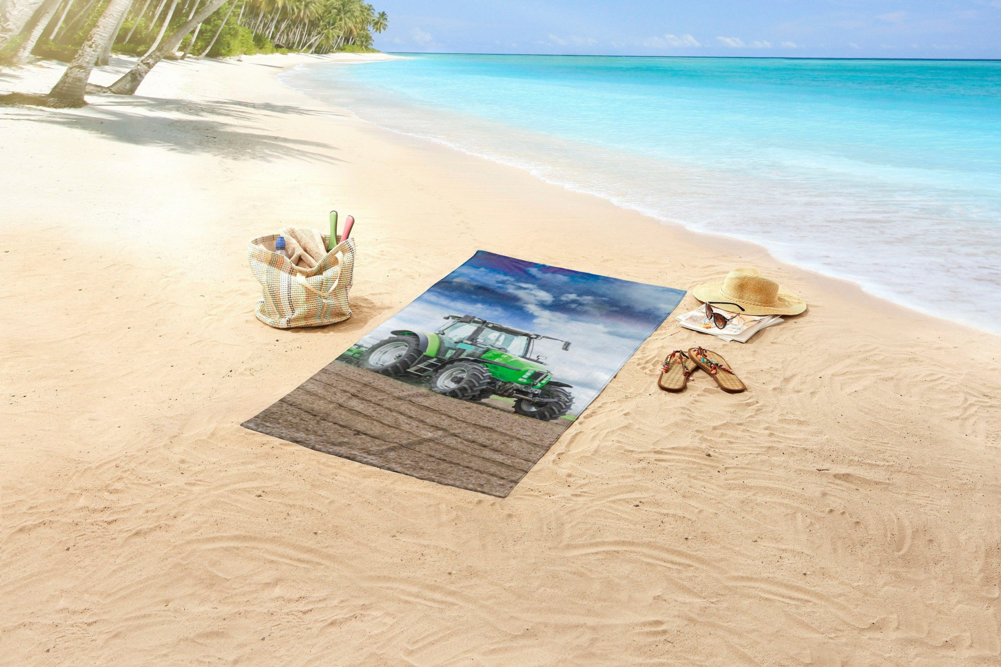 ręcznik plażowy wzór traktor