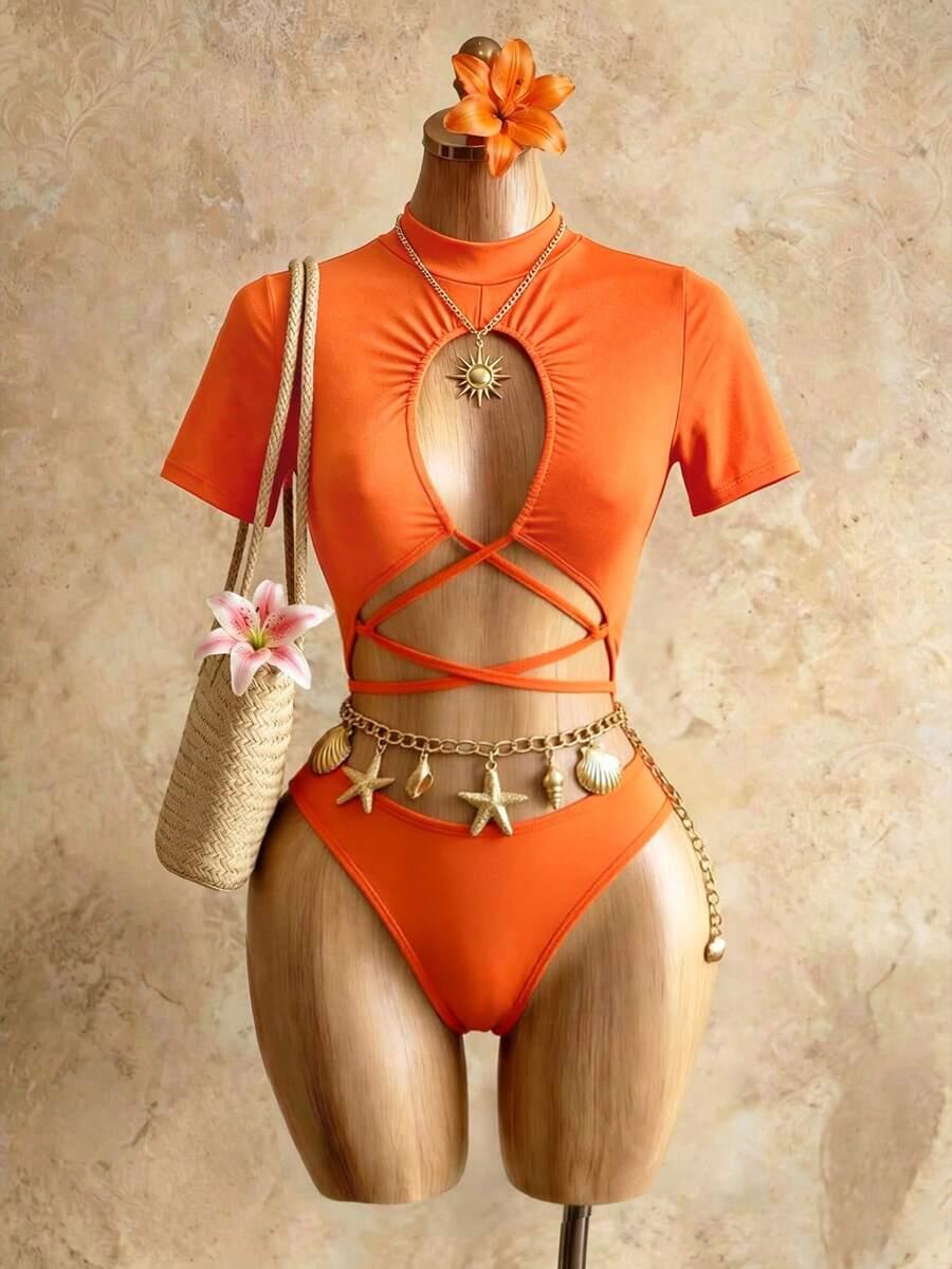 pomarańczowe body wycięcia